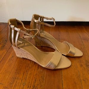 Tahari Farce Strappy Wedge Sandal in Rose Gold 10